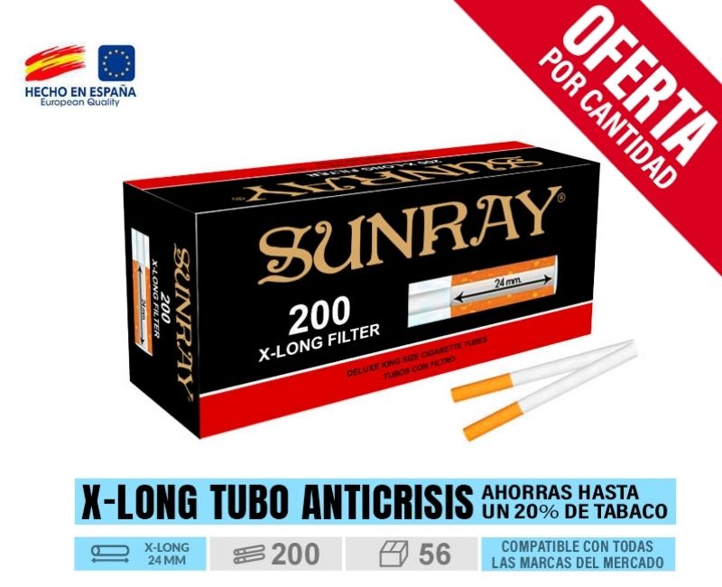SUNRAY TUBOS 200 X-LONG CAJON (56 ESTUCHES)