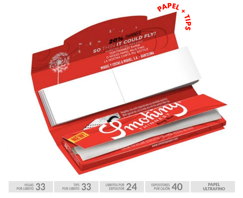 SMOKING EXP 24  THINNEST KING SIZE + TIPS