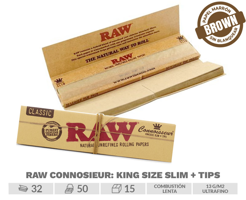 RAW EXP 24  CONNOISEUR PAPEL SLIM +  TIPS