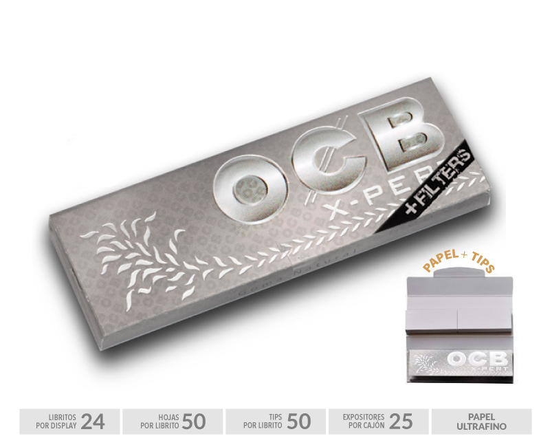 OCB EXPERT SILVER 1 1/4 + TIPS EXP 24