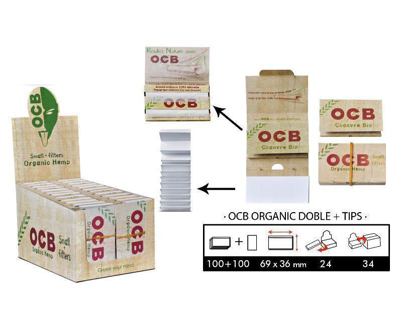 OCB EXP 24  CAÑAMO ORGANICO DOBLE + TIPS