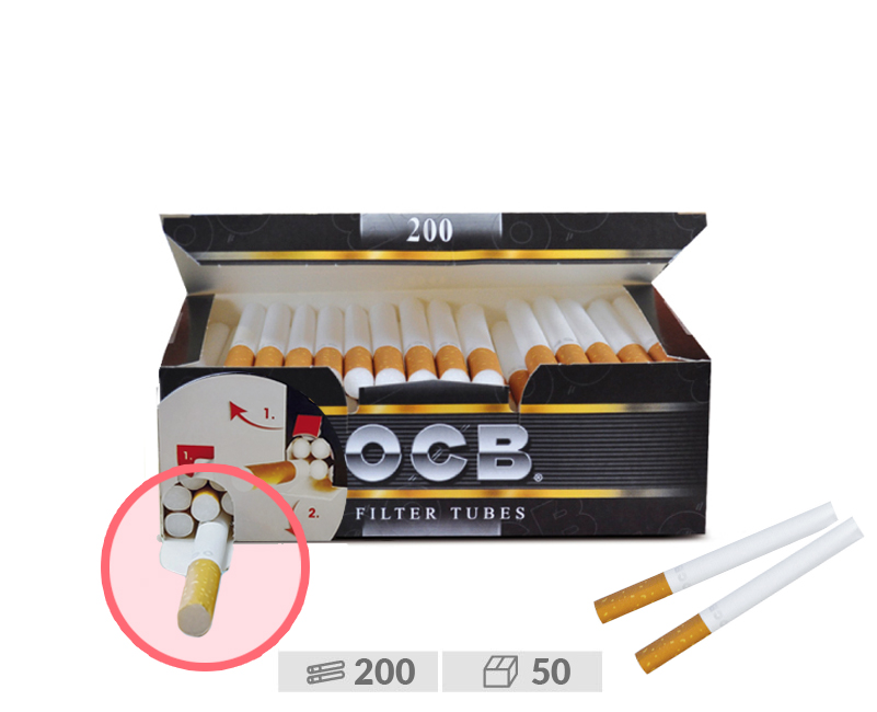 OCB TUBOS BLACK 200 CAJÓN 50 ESTUCHES