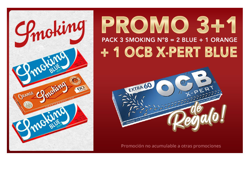 PROMO SMOKING PACK 2 Blue y 1 Ora + OCB XPERT BLUE