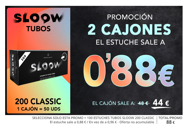PROMO SLOOW TUBOS 200 CL: 2 CAJONES A 44€/CAJ
