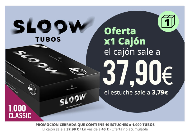 PROMO SLOOW TUBOS 1.000: 1 CAJON A 37.95€