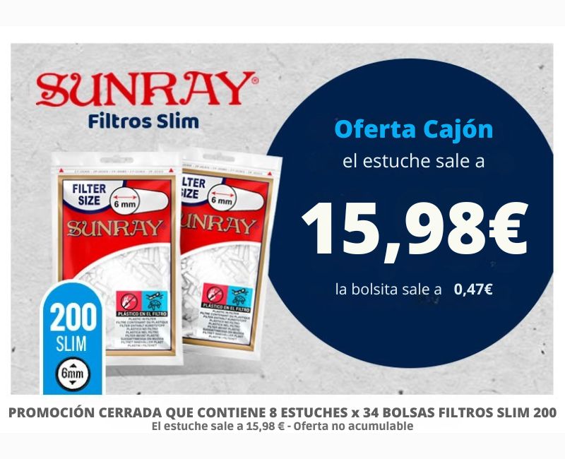 PROMO SUNRAY FILTROS SLIM 200: 8 EXP. A 15,98/EXP