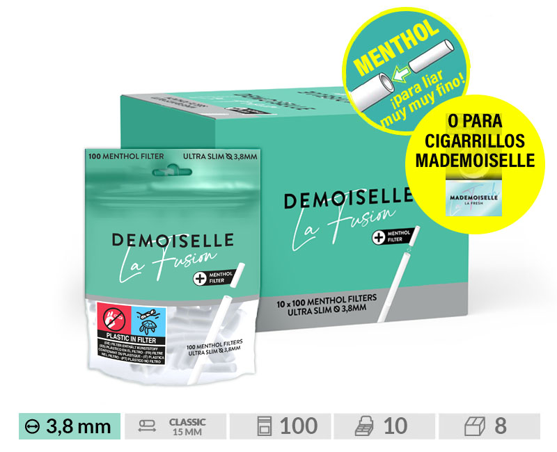 ENERGY FILTROS DEMOISELLE MENTHOL 100 - EXP 10 BOL