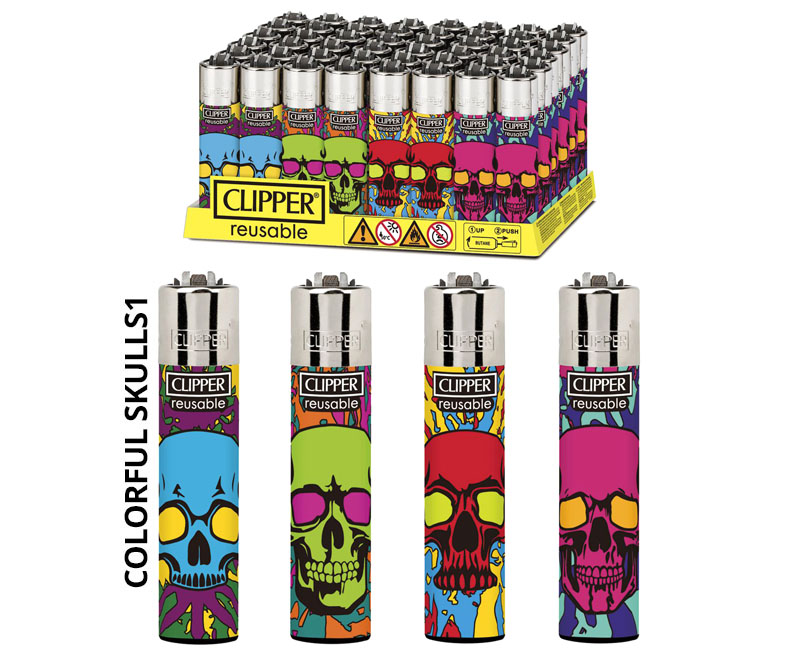 CLIPPER COLORFUL SKULLS1 - CP11 LARGE DECO - DL48