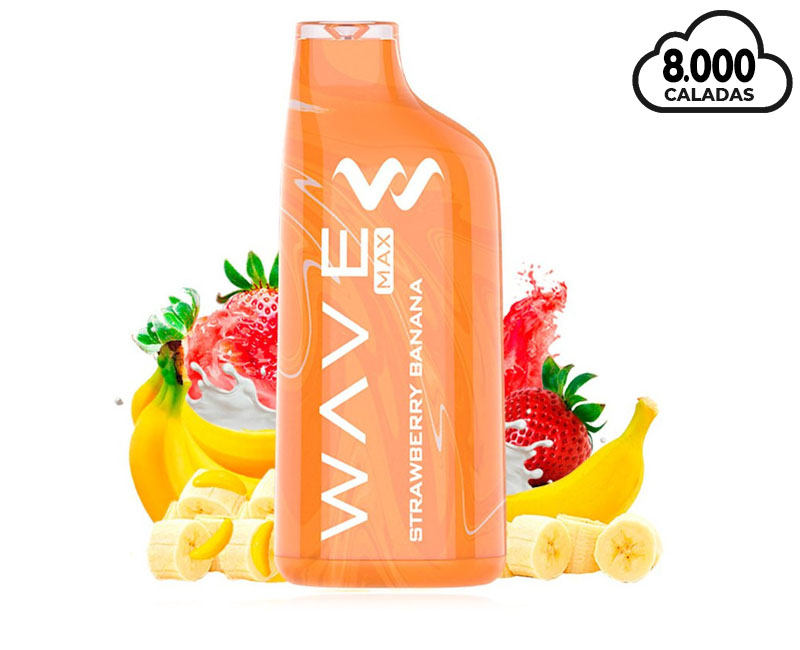 WAVE VAPER 8000 0% STRAWBERRY BANANA (FRESA-PLATA