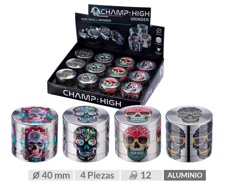 CHAMP HIGH GRINDER MINI SKULL 40MM 4PCS (12)