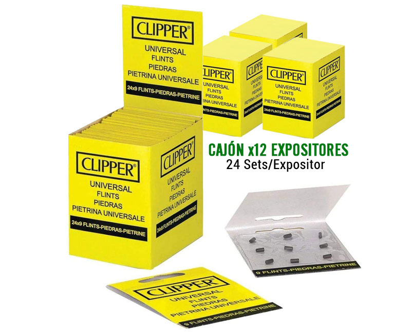 CAJON PIEDRAS CLIPPER FLINT x12 ESTUCHES 24 SETS