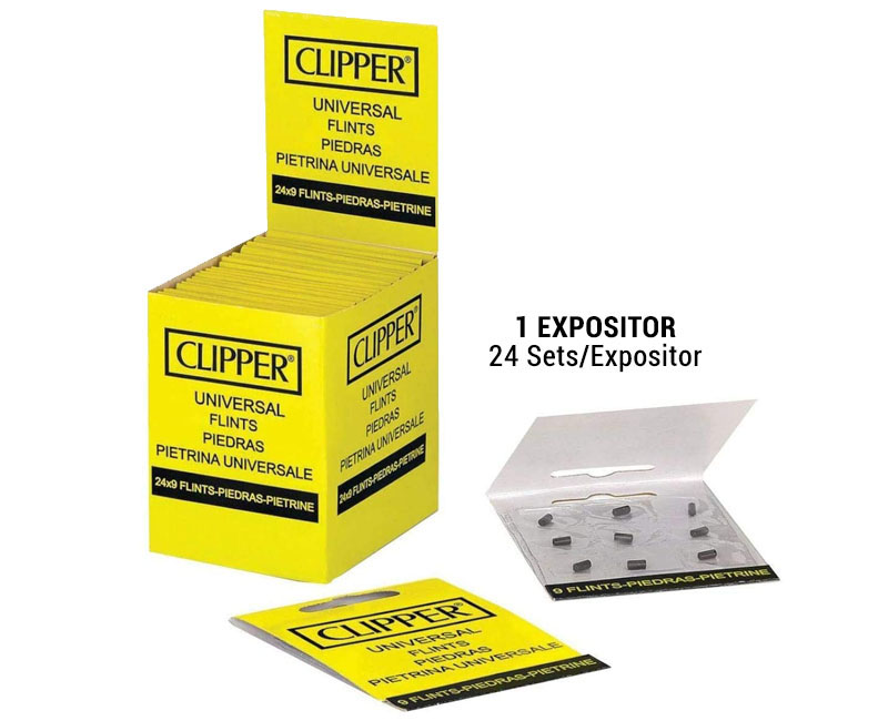1 ESTUCHE PIEDRAS CLIPPER FLINT (24 SETS x9 PIEDR)