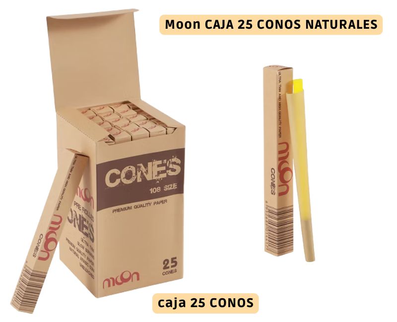 MOON CONES NATURAL KS SLIM: EXP. 25 PACKS X 1 CONE