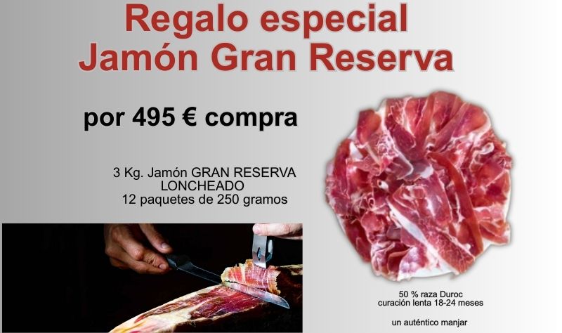 PROMOCION JAMON LONCHEADO 3KG X 495€ ACCESORIOS