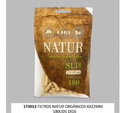 NATUR FILTROS ORGANICOS SLIM LONG (6X22) 180UDS