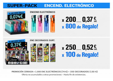 PROMO MECHEROS (ELECT): 1.000 ELECTR+ 350 DECO