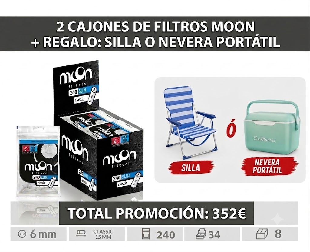 PROMO 2 CAJON FILTROS MOON+SILLA O NEVERA PLAYA