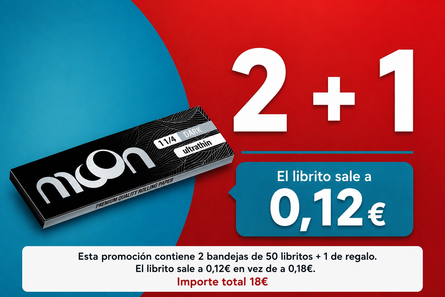 PROMO MOON 2+1 PAPEL 50 LIB 1 1/4 DARK