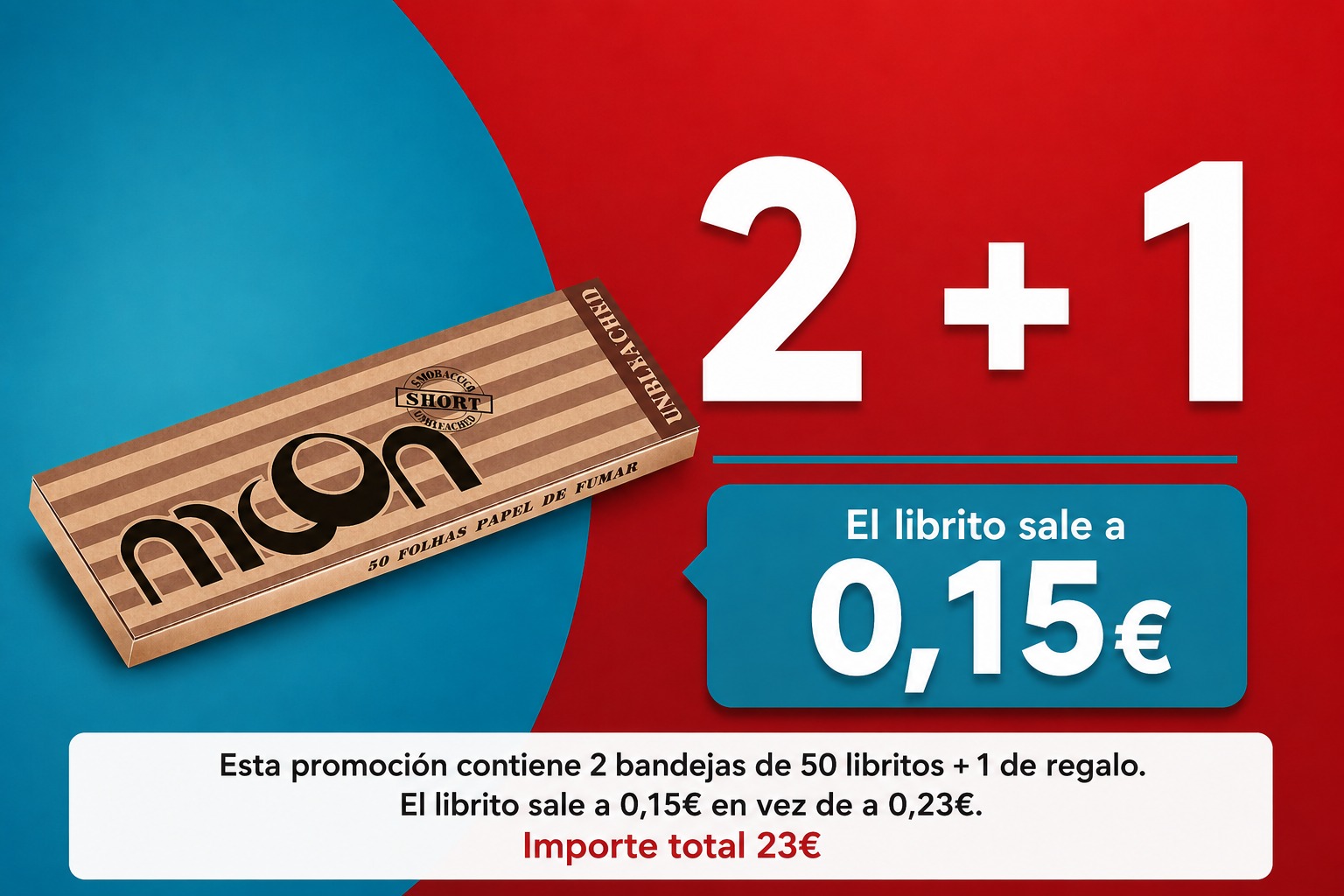 PROMO MOON 2+1 EXPOSITOR 50LIB PAPEL NATURAL 70MM