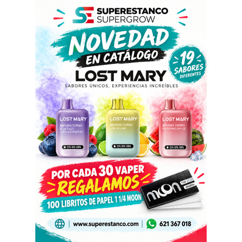 PROMO 30 VAPERS LOST MARY+REGALO MOON PAPEL