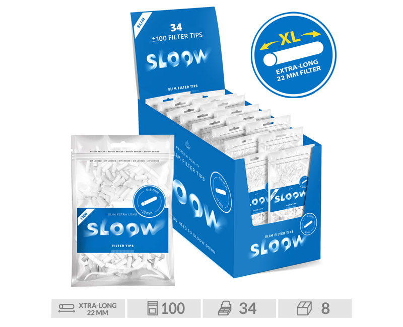 SLOOW EXP 34 BOLSAS 100 BLUE FILTERS X-LONG 6MM