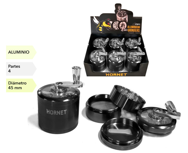 EXP 6 GRINDER HORNET MANIVELA NEGR 4P45MM
