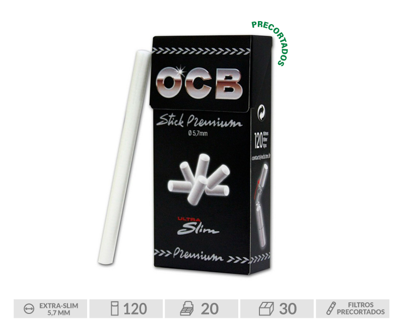 OCB PREMIUM ULTRASLIM FILTERS STICK EXP 20