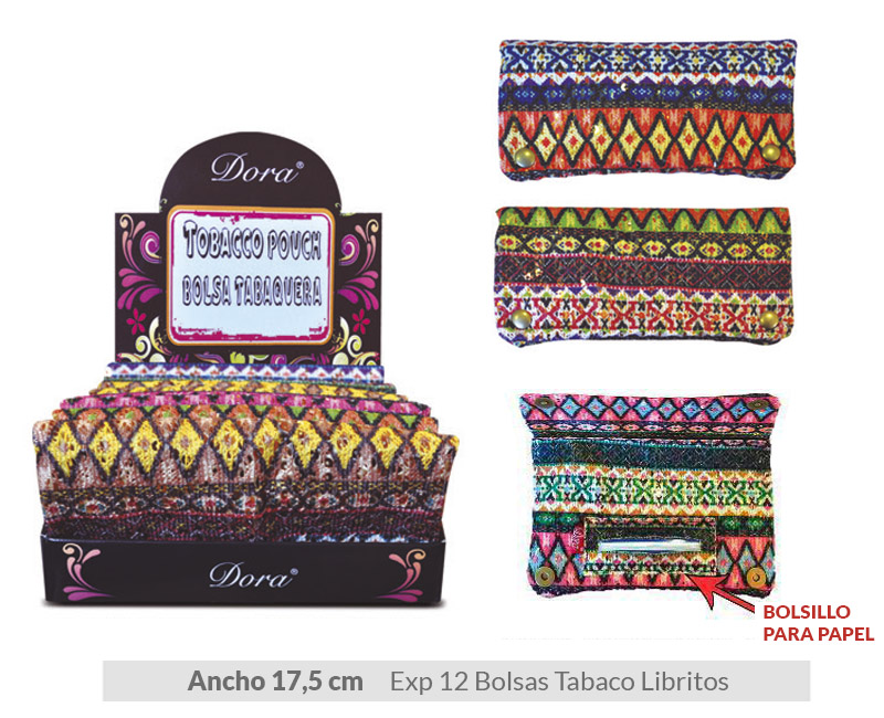 DORA EXP 12 TABAQUERA DE TELA DISEÑO BOLLYWOOD