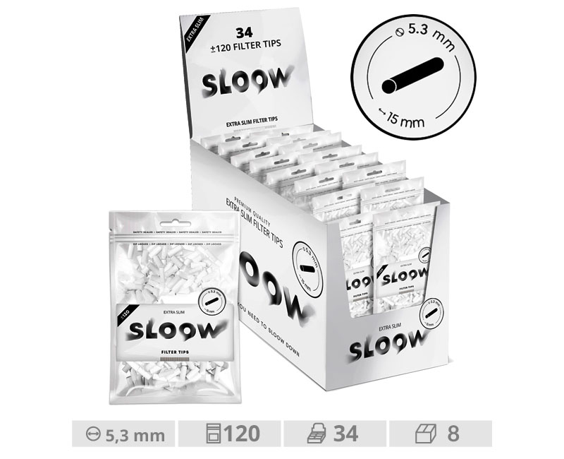 SLOOW EXP 34 BOLSAS 120 WHITE SLIM FILTERS 5.3