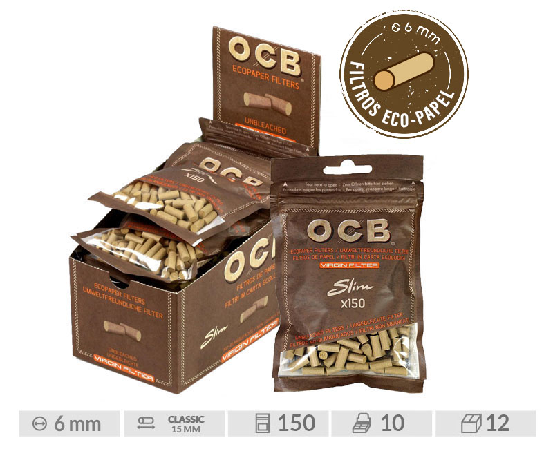 OCB VIRGIN SLIM FILTERS 6mm EXP 10