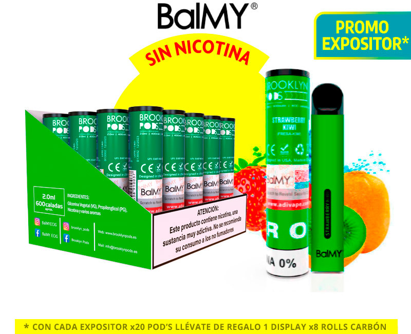 BROOKLYN EXP 20 FRESA-KIWI 0% PODS BALMY