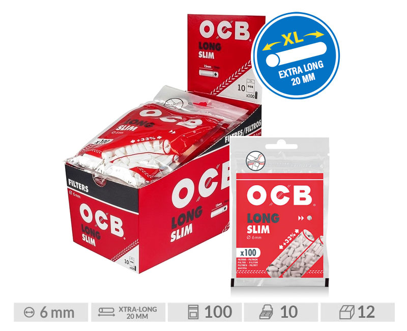 OCB EXP 10 BOLSAS x 100 FILTR LONG SLIM 20MM