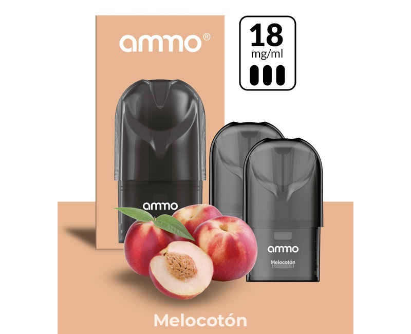 AMMO E-LIQUID MELOCOTON 1.8%NIC / PACK x2