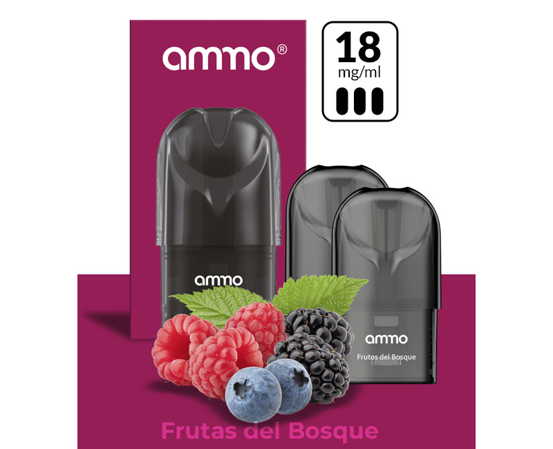 AMMO E-LIQUID FRUTAS BOSQUE 1.8%NIC / PACK x2