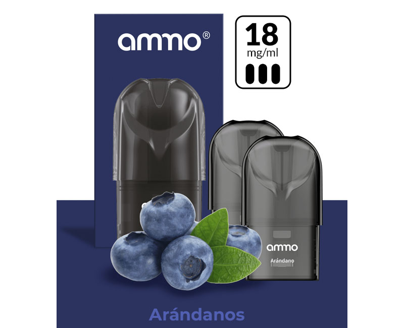AMMO E-LIQUID ARÁNDANOS 1.8%NIC / PACK x2