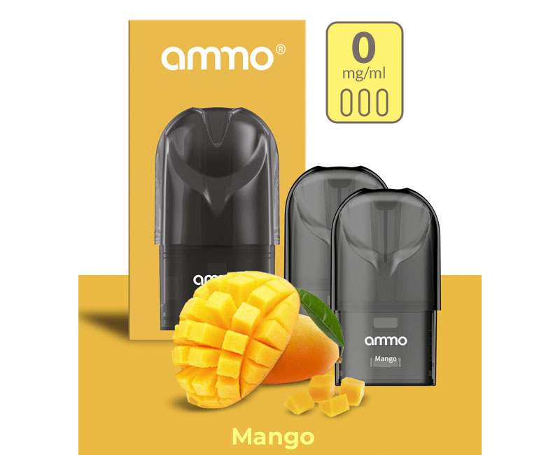 AMMO E-LIQUID MANGO 0% SIN NIC / PACK x2
