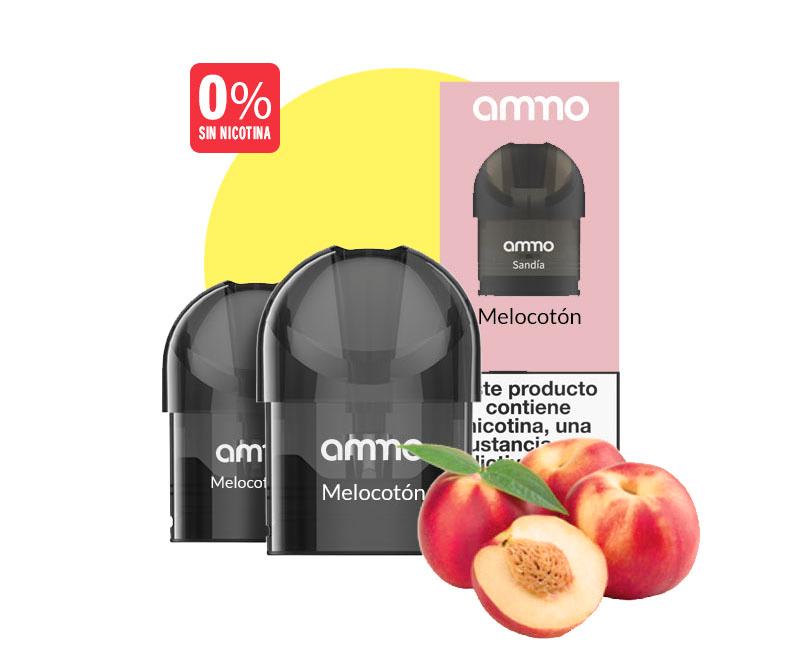 AMMO E-LIQUID MELOCOTON 0% SIN NIC / PACK x2