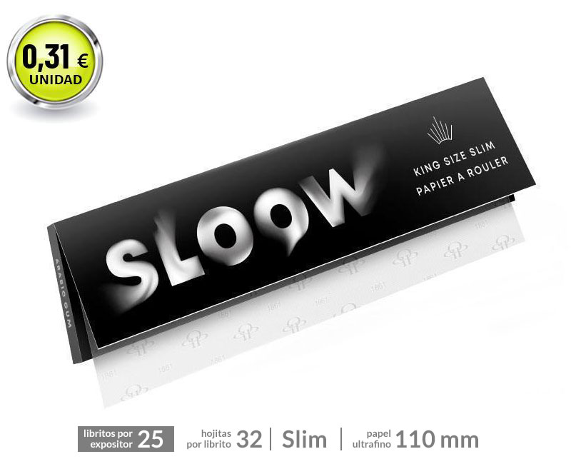 SLOOW BLACK KING SIZE SLIM EXP 25 LIBRITOS