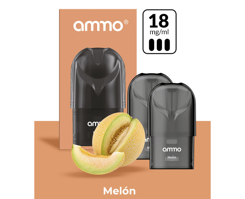 AMMO E-LIQUID MELÓN  1.8%NIC / PACK x2