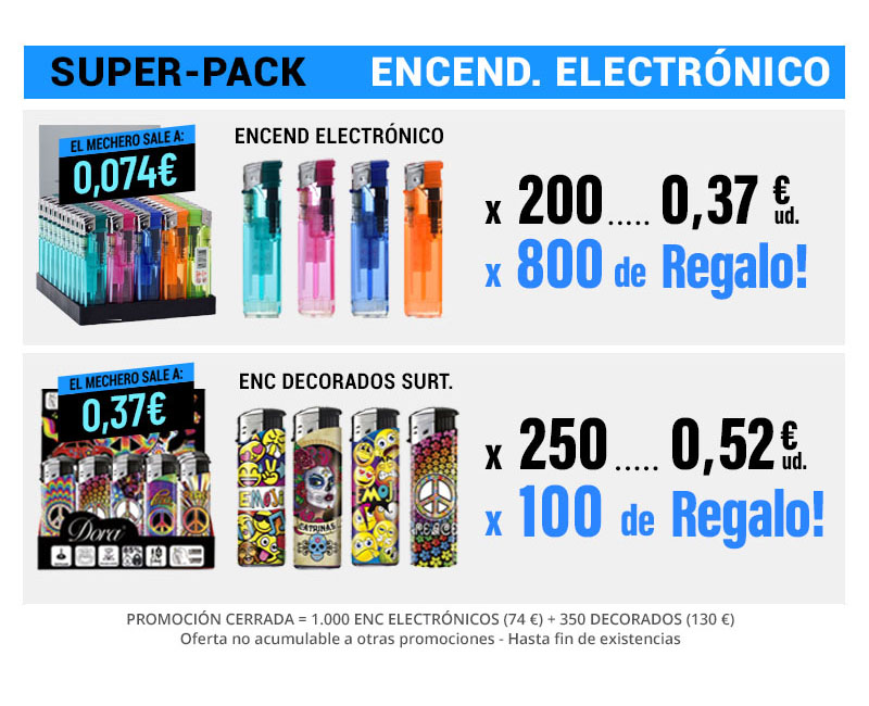 PROMO MECHEROS (ELECT): 1.000 ELECTR+ 350 DECO