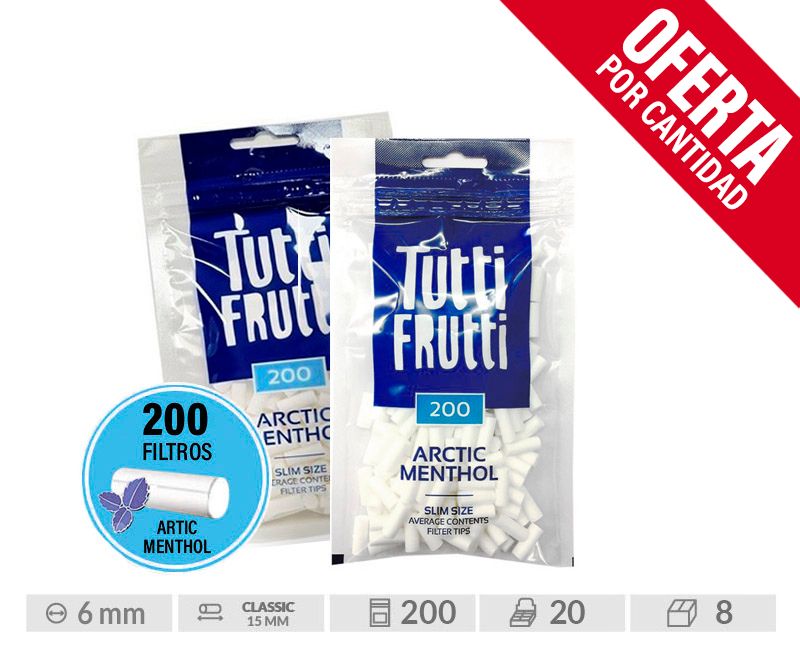 TUTTI FRUTTI FILTROS ARTICMENTHOL 200 SLIM EXP 20