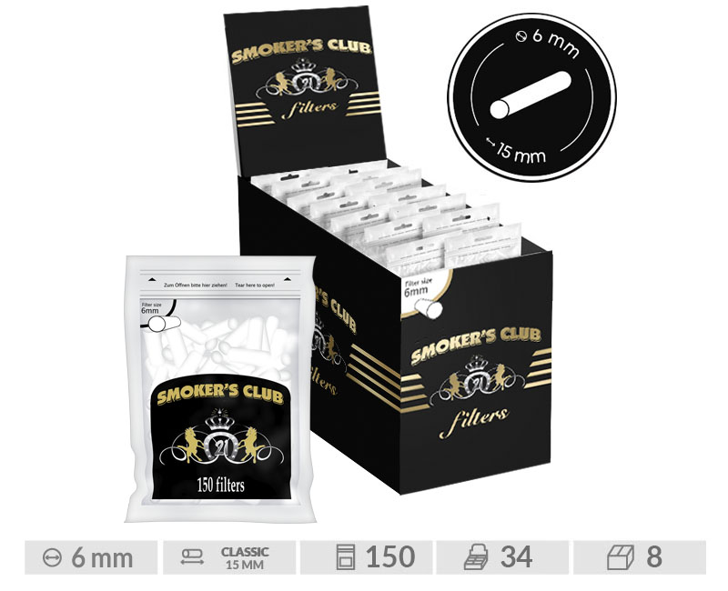 EXP 34 SMOKERS CLUB FILTROS.6MM 150