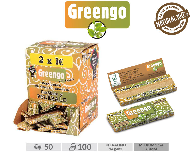 PAPEL GREENGO 1 1/4 (EXP 2X1) (100)