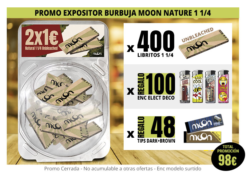 PROMO BURBUJA MOON NATUR 1 1-4: 100LIB+100ENC+TIPS
