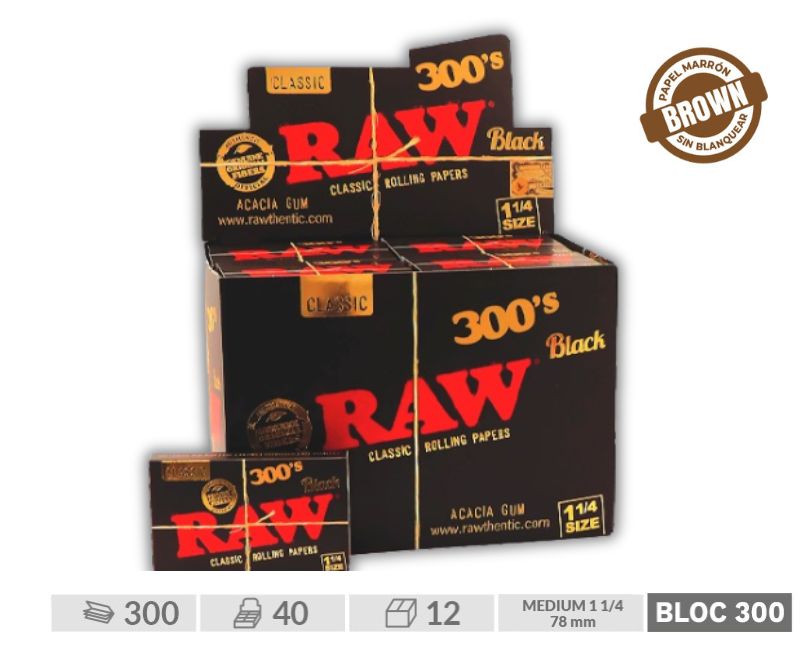 RAW BLOC 300 BLACK 1 1/4 EXP.40
