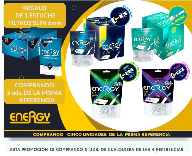 PROMO ENERGY 5 UDS. FILTROS IGUALES + REGALO