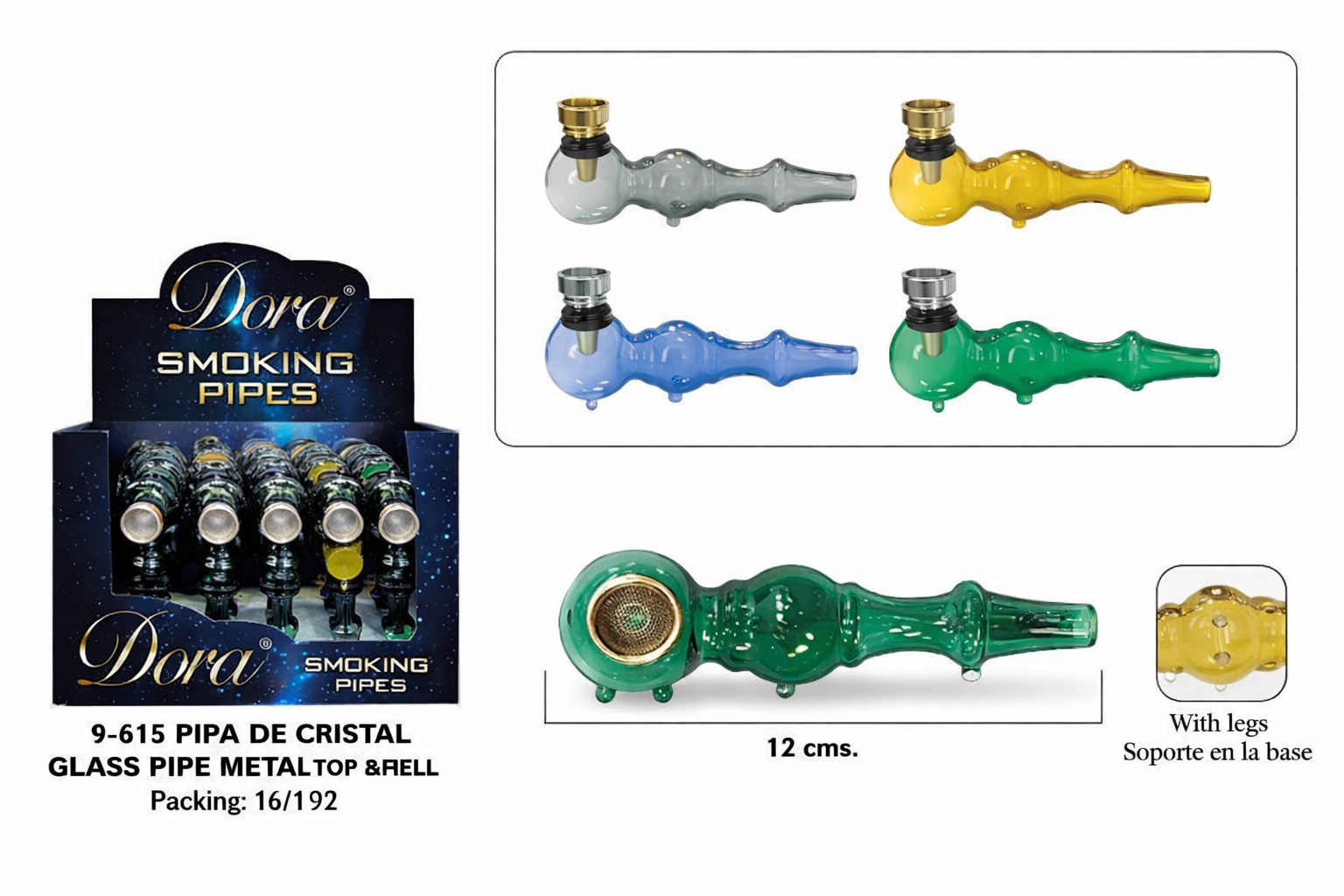 DORA EXP.16 PIPA DE CRISTAL CON BOCA DE METAL